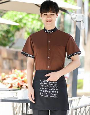 pre-oder** เสื้อพนักงานเสริฟ พนักงานโรงแรม พนักงานรีสอร์ท (สินค้าไม่รวมกางเกง) ***สินค้าไม่สามารถเปลี่ยนสีและรูปแบบได้คะ สีตามภาพ ไซร์ L XL 2XL 3XL 4XL 