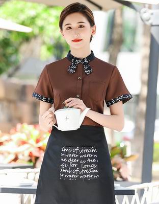 pre-oder** เสื้อพนักงานเสริฟ พนักงานโรงแรม พนักงานรีสอร์ท (สินค้าไม่รวมกางเกง) ***สินค้าไม่สามารถเปลี่ยนสีและรูปแบบได้คะ สีตามภาพ ไซร์ L XL 2XL 3XL 4XL 