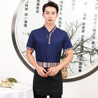 pre-oder** เสื้อพนักงานเสริฟ พนักงานโรงแรม พนักงานรีสอร์ท (สินค้าไม่รวมกางเกง) ***สินค้าไม่สามารถเปลี่ยนสีและรูปแบบได้คะ สีตามภาพ ไซร์ L XL 2XL 3XL 4XL 