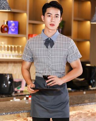 pre-oder** เสื้อพนักงานเสริฟ พนักงานโรงแรม พนักงานรีสอร์ท (สินค้าไม่รวมกางเกง) ***สินค้าไม่สามารถเปลี่ยนสีและรูปแบบได้คะ สีตามภาพ ไซร์ L XL 2XL 3XL 4XL 