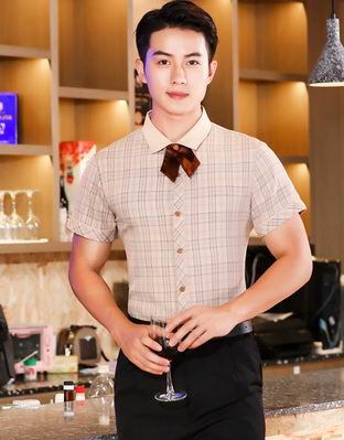 pre-oder** เสื้อพนักงานเสริฟ พนักงานโรงแรม พนักงานรีสอร์ท (สินค้าไม่รวมกางเกง) ***สินค้าไม่สามารถเปลี่ยนสีและรูปแบบได้คะ สีตามภาพ ไซร์ L XL 2XL 3XL 4XL 