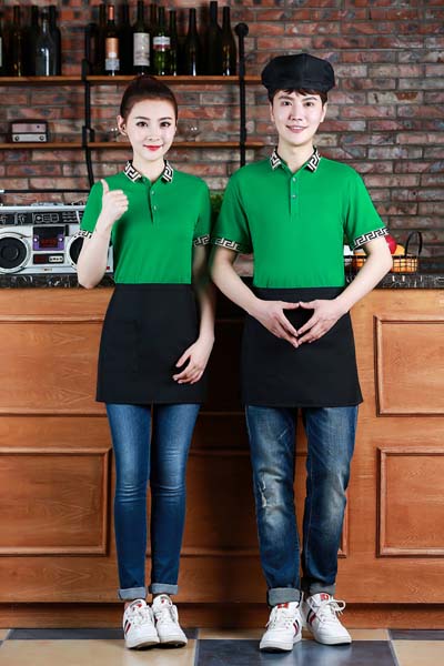 pre-oder** เสื้อพนักงานเสริฟ พนักงานโรงแรม พนักงานรีสอร์ท (สินค้าไม่รวมกางเกง) ***สินค้าไม่สามารถเปลี่ยนสีและรูปแบบได้คะ สีตามภาพ ไซร์ L XL 2XL 3XL 4XL 