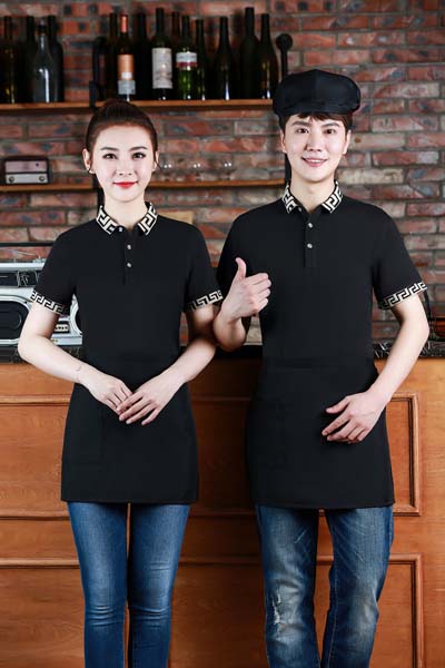 pre-oder** เสื้อพนักงานเสริฟ พนักงานโรงแรม พนักงานรีสอร์ท (สินค้าไม่รวมกางเกง) ***สินค้าไม่สามารถเปลี่ยนสีและรูปแบบได้คะ สีตามภาพ ไซร์ L XL 2XL 3XL 4XL 