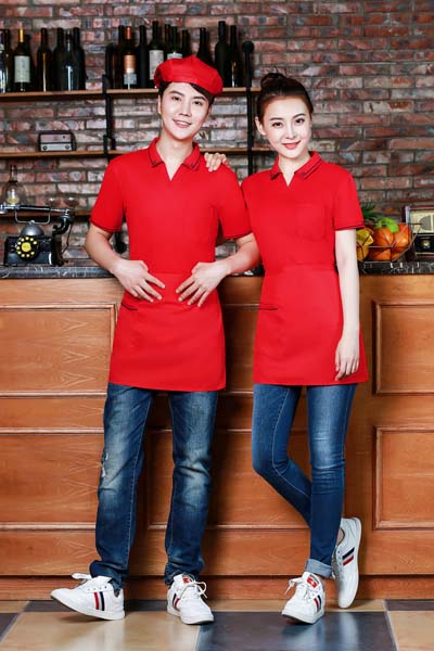 pre-oder** เสื้อพนักงานเสริฟ พนักงานโรงแรม พนักงานรีสอร์ท (สินค้าไม่รวมกางเกง) ***สินค้าไม่สามารถเปลี่ยนสีและรูปแบบได้คะ สีตามภาพ ไซร์ L XL 2XL 3XL 4XL 