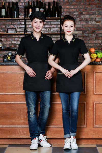 pre-oder** เสื้อพนักงานเสริฟ พนักงานโรงแรม พนักงานรีสอร์ท (สินค้าไม่รวมกางเกง) ***สินค้าไม่สามารถเปลี่ยนสีและรูปแบบได้คะ สีตามภาพ ไซร์ L XL 2XL 3XL 4XL 