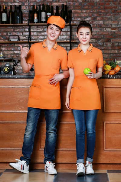 pre-oder** เสื้อพนักงานเสริฟ พนักงานโรงแรม พนักงานรีสอร์ท (สินค้าไม่รวมกางเกง) ***สินค้าไม่สามารถเปลี่ยนสีและรูปแบบได้คะ สีตามภาพ ไซร์ L XL 2XL 3XL 4XL 