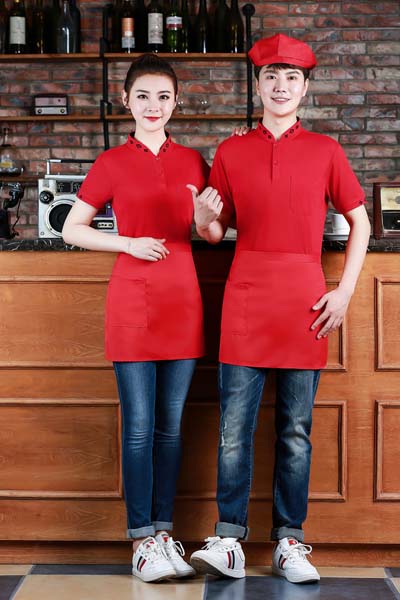 pre-oder** เสื้อพนักงานเสริฟ พนักงานโรงแรม พนักงานรีสอร์ท (สินค้าไม่รวมกางเกง) ***สินค้าไม่สามารถเปลี่ยนสีและรูปแบบได้คะ สีตามภาพ ไซร์ L XL 2XL 3XL 4XL 