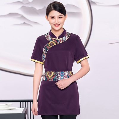 pre-oder** เสื้อพนักงานเสริฟ พนักงานโรงแรม พนักงานรีสอร์ท (สินค้าไม่รวมกางเกง) ***สินค้าไม่สามารถเปลี่ยนสีและรูปแบบได้คะ สีตามภาพ ไซร์ L XL 2XL 3XL 4XL 