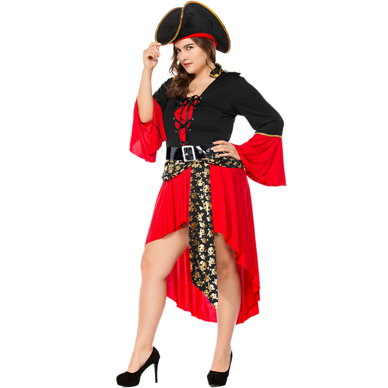 ++พร้อมส่ง++ไซส์ใหญ่ Plus size ชุดโจรสลัดหญิงพร้อมหมวก pirates of the caribbean