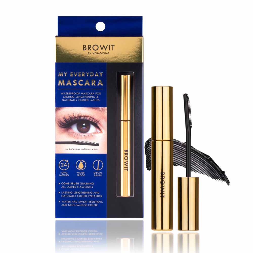 BROWIT มายเอเวอรี่เดย์มาสคาร่า 5.5G #เอนด์เลสไนท์ บราวอิท BROWIT My Everyday Mascara มาสคาร่าสูตรกันน้ำ มาพร้อมแปรงหวีดีไซน์พิเศษ