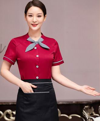 pre-oder** เสื้อพนักงานเสริฟ พนักงานโรงแรม พนักงานรีสอร์ท (สินค้าไม่รวมกางเกง) ***สินค้าไม่สามารถเปลี่ยนสีและรูปแบบได้คะ สีตามภาพ ไซร์ L XL 2XL 3XL 4XL 
