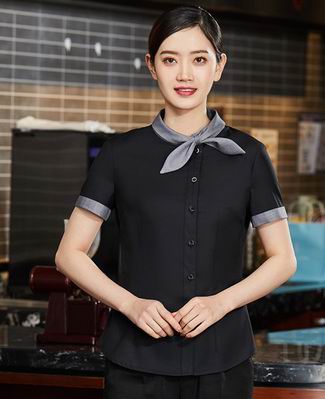 pre-oder** เสื้อพนักงานเสริฟ พนักงานโรงแรม พนักงานรีสอร์ท (สินค้าไม่รวมกางเกง) ***สินค้าไม่สามารถเปลี่ยนสีและรูปแบบได้คะ สีตามภาพ ไซร์ L XL 2XL 3XL 4XL 