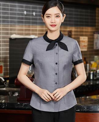 pre-oder** เสื้อพนักงานเสริฟ พนักงานโรงแรม พนักงานรีสอร์ท (สินค้าไม่รวมกางเกง) ***สินค้าไม่สามารถเปลี่ยนสีและรูปแบบได้คะ สีตามภาพ ไซร์ L XL 2XL 3XL 4XL 
