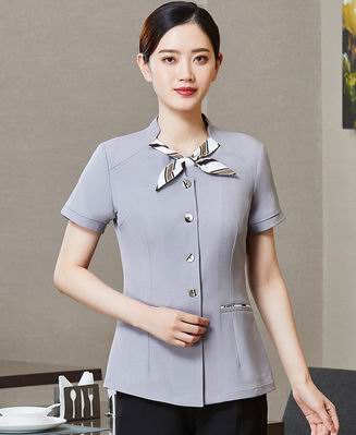 pre-oder** เสื้อพนักงานเสริฟ พนักงานโรงแรม พนักงานรีสอร์ท (สินค้าไม่รวมกางเกง) ***สินค้าไม่สามารถเปลี่ยนสีและรูปแบบได้คะ สีตามภาพ ไซร์ L XL 2XL 3XL 4XL 