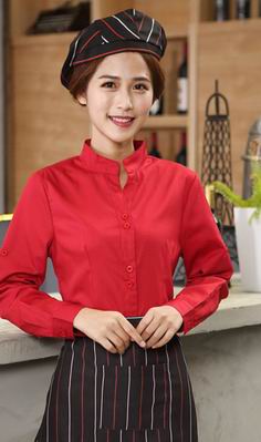pre-oder** เสื้อพนักงานเสริฟ พนักงานโรงแรม พนักงานรีสอร์ท (สินค้าไม่รวมกางเกง) ***สินค้าไม่สามารถเปลี่ยนสีและรูปแบบได้คะ สีตามภาพ ไซร์ L XL 2XL 3XL 4XL 