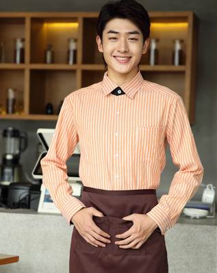 pre-oder** เสื้อพนักงานเสริฟ พนักงานโรงแรม พนักงานรีสอร์ท (สินค้าไม่รวมกางเกง) ***สินค้าไม่สามารถเปลี่ยนสีและรูปแบบได้คะ สีตามภาพ ไซร์ L XL 2XL 3XL 4XL 