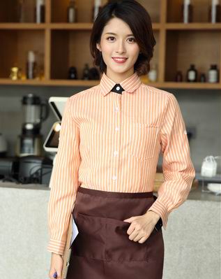 pre-oder** เสื้อพนักงานเสริฟ พนักงานโรงแรม พนักงานรีสอร์ท (สินค้าไม่รวมกางเกง) ***สินค้าไม่สามารถเปลี่ยนสีและรูปแบบได้คะ สีตามภาพ ไซร์ L XL 2XL 3XL 4XL 