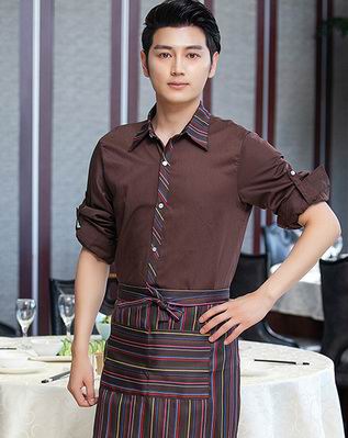 pre-oder** เสื้อพนักงานเสริฟ พนักงานโรงแรม พนักงานรีสอร์ท (สินค้าไม่รวมกางเกง) ***สินค้าไม่สามารถเปลี่ยนสีและรูปแบบได้คะ สีตามภาพ ไซร์ L XL 2XL 3XL 4XL 