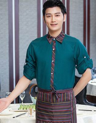 pre-oder** เสื้อพนักงานเสริฟ พนักงานโรงแรม พนักงานรีสอร์ท (สินค้าไม่รวมกางเกง) ***สินค้าไม่สามารถเปลี่ยนสีและรูปแบบได้คะ สีตามภาพ ไซร์ L XL 2XL 3XL 4XL 
