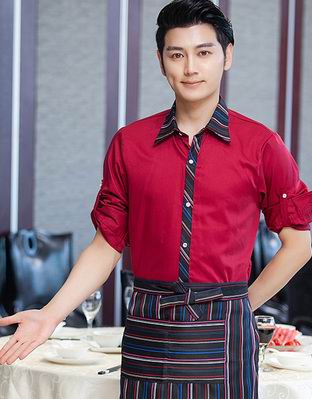 pre-oder** เสื้อพนักงานเสริฟ พนักงานโรงแรม พนักงานรีสอร์ท (สินค้าไม่รวมกางเกง) ***สินค้าไม่สามารถเปลี่ยนสีและรูปแบบได้คะ สีตามภาพ ไซร์ L XL 2XL 3XL 4XL 