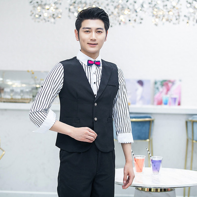 pre-oder** เสื้อพนักงานเสริฟ พนักงานโรงแรม พนักงานรีสอร์ท (สินค้าไม่รวมกางเกง) ***สินค้าไม่สามารถเปลี่ยนสีและรูปแบบได้คะ สีตามภาพ ไซร์ L XL 2XL 3XL 4XL 