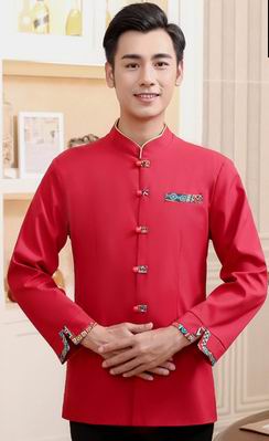 pre-oder** เสื้อพนักงานเสริฟ พนักงานโรงแรม พนักงานรีสอร์ท (สินค้าไม่รวมกางเกง) ***สินค้าไม่สามารถเปลี่ยนสีและรูปแบบได้คะ สีตามภาพ ไซร์ L XL 2XL 3XL 4XL 