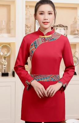 pre-oder** เสื้อพนักงานเสริฟ พนักงานโรงแรม พนักงานรีสอร์ท (สินค้าไม่รวมกางเกง) ***สินค้าไม่สามารถเปลี่ยนสีและรูปแบบได้คะ สีตามภาพ ไซร์ L XL 2XL 3XL 4XL 