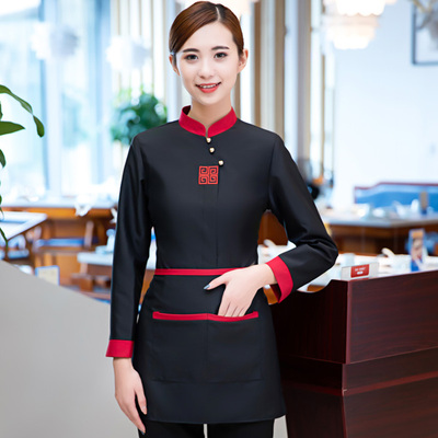 pre-oder** เสื้อพนักงานเสริฟ พนักงานโรงแรม พนักงานรีสอร์ท (สินค้าไม่รวมกางเกง) ***สินค้าไม่สามารถเปลี่ยนสีและรูปแบบได้คะ สีตามภาพ ไซร์ L XL 2XL 3XL 4XL 
