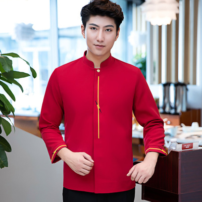 pre-oder** เสื้อพนักงานเสริฟ พนักงานโรงแรม พนักงานรีสอร์ท (สินค้าไม่รวมกางเกง) ***สินค้าไม่สามารถเปลี่ยนสีและรูปแบบได้คะ สีตามภาพ ไซร์ L XL 2XL 3XL 4XL 