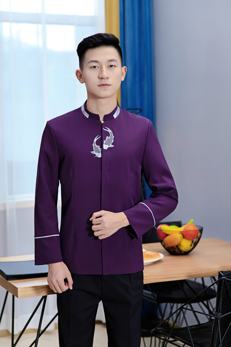 pre-oder** เสื้อพนักงานเสริฟ พนักงานโรงแรม พนักงานรีสอร์ท (สินค้าไม่รวมกางเกง) ***สินค้าไม่สามารถเปลี่ยนสีและรูปแบบได้คะ สีตามภาพ ไซร์ L XL 2XL 3XL 4XL 