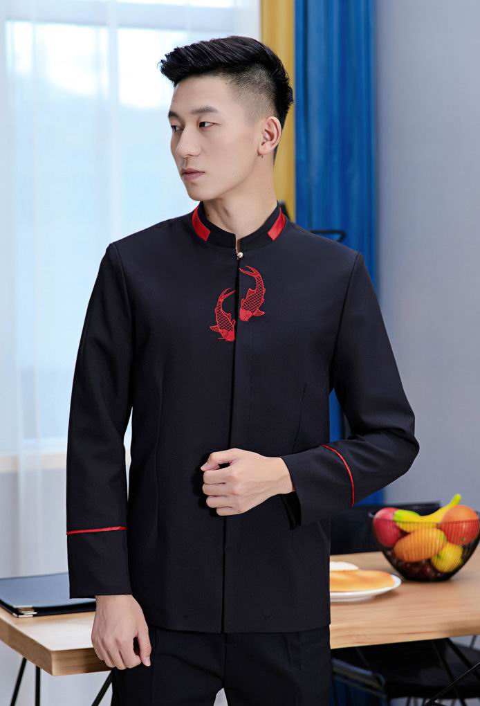 pre-oder** เสื้อพนักงานเสริฟ พนักงานโรงแรม พนักงานรีสอร์ท (สินค้าไม่รวมกางเกง) ***สินค้าไม่สามารถเปลี่ยนสีและรูปแบบได้คะ สีตามภาพ ไซร์ L XL 2XL 3XL 4XL 