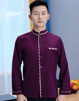 pre-oder** เสื้อพนักงานเสริฟ พนักงานโรงแรม พนักงานรีสอร์ท (สินค้าไม่รวมกางเกง) ***สินค้าไม่สามารถเปลี่ยนสีและรูปแบบได้คะ สีตามภาพ ไซร์ L XL 2XL 3XL 4XL 