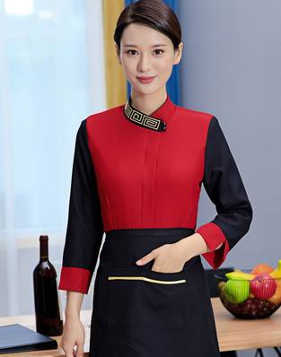 pre-oder** เสื้อพนักงานเสริฟ พนักงานโรงแรม พนักงานรีสอร์ท (สินค้าไม่รวมกางเกง) ***สินค้าไม่สามารถเปลี่ยนสีและรูปแบบได้คะ สีตามภาพ ไซร์ L XL 2XL 3XL 4XL 