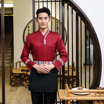 pre-oder** เสื้อพนักงานเสริฟ พนักงานโรงแรม พนักงานรีสอร์ท (สินค้าไม่รวมกางเกง) ***สินค้าไม่สามารถเปลี่ยนสีและรูปแบบได้คะ สีตามภาพ ไซร์ L XL 2XL 3XL 4XL 