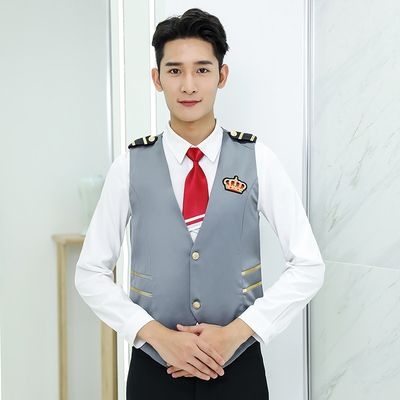 pre-oder** เสื้อพนักงานเสริฟ พนักงานโรงแรม พนักงานรีสอร์ท (สินค้าไม่รวมกางเกง) ***สินค้าไม่สามารถเปลี่ยนสีและรูปแบบได้คะ สีตามภาพ ไซร์ L XL 2XL 3XL 4XL 