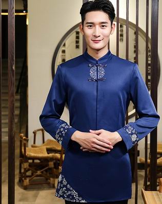 pre-oder** เสื้อพนักงานเสริฟ พนักงานโรงแรม พนักงานรีสอร์ท (สินค้าไม่รวมกางเกง) ***สินค้าไม่สามารถเปลี่ยนสีและรูปแบบได้คะ สีตามภาพ ไซร์ L XL 2XL 3XL 4XL 