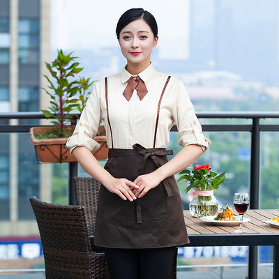 pre-oder** เสื้อพนักงานเสริฟ พนักงานโรงแรม พนักงานรีสอร์ท (สินค้าไม่รวมกางเกง) ***สินค้าไม่สามารถเปลี่ยนสีและรูปแบบได้คะ สีตามภาพ ไซร์ L XL 2XL 3XL 4XL 