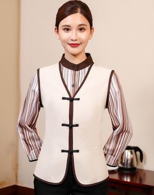 pre-oder** เสื้อพนักงานเสริฟ พนักงานโรงแรม พนักงานรีสอร์ท (สินค้าไม่รวมกางเกง) ***สินค้าไม่สามารถเปลี่ยนสีและรูปแบบได้คะ สีตามภาพ ไซร์ L XL 2XL 3XL 4XL 