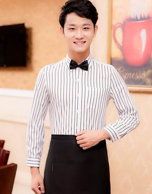 pre-oder** เสื้อพนักงานเสริฟ พนักงานโรงแรม พนักงานรีสอร์ท (สินค้าไม่รวมกางเกง) ***สินค้าไม่สามารถเปลี่ยนสีและรูปแบบได้คะ สีตามภาพ ไซร์ L XL 2XL 3XL 4XL 