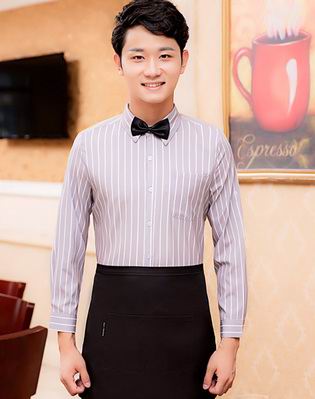 pre-oder** เสื้อพนักงานเสริฟ พนักงานโรงแรม พนักงานรีสอร์ท (สินค้าไม่รวมกางเกง) ***สินค้าไม่สามารถเปลี่ยนสีและรูปแบบได้คะ สีตามภาพ ไซร์ L XL 2XL 3XL 4XL 