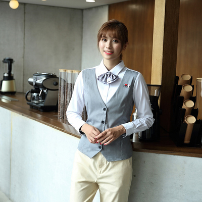 pre-oder** เสื้อพนักงานเสริฟ พนักงานโรงแรม พนักงานรีสอร์ท (สินค้าไม่รวมกางเกง) ***สินค้าไม่สามารถเปลี่ยนสีและรูปแบบได้คะ สีตามภาพ ไซร์ L XL 2XL 3XL 4XL 