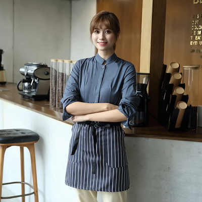 pre-oder** เสื้อพนักงานเสริฟ พนักงานโรงแรม พนักงานรีสอร์ท (สินค้าไม่รวมกางเกง) ***สินค้าไม่สามารถเปลี่ยนสีและรูปแบบได้คะ สีตามภาพ ไซร์ L XL 2XL 3XL 4XL 