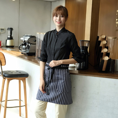 pre-oder** เสื้อพนักงานเสริฟ พนักงานโรงแรม พนักงานรีสอร์ท (สินค้าไม่รวมกางเกง) ***สินค้าไม่สามารถเปลี่ยนสีและรูปแบบได้คะ สีตามภาพ ไซร์ L XL 2XL 3XL 4XL 