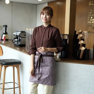 pre-oder** เสื้อพนักงานเสริฟ พนักงานโรงแรม พนักงานรีสอร์ท (สินค้าไม่รวมกางเกง) ***สินค้าไม่สามารถเปลี่ยนสีและรูปแบบได้คะ สีตามภาพ ไซร์ L XL 2XL 3XL 4XL 