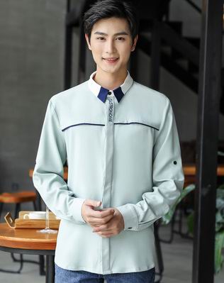 pre-oder** เสื้อพนักงานเสริฟ พนักงานโรงแรม พนักงานรีสอร์ท (สินค้าไม่รวมกางเกง) ***สินค้าไม่สามารถเปลี่ยนสีและรูปแบบได้คะ สีตามภาพ ไซร์ L XL 2XL 3XL 4XL 