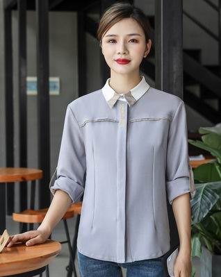 pre-oder** เสื้อพนักงานเสริฟ พนักงานโรงแรม พนักงานรีสอร์ท (สินค้าไม่รวมกางเกง) ***สินค้าไม่สามารถเปลี่ยนสีและรูปแบบได้คะ สีตามภาพ ไซร์ L XL 2XL 3XL 4XL 