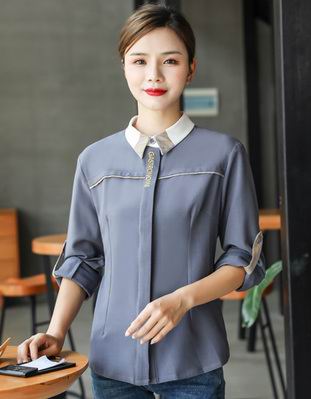 pre-oder** เสื้อพนักงานเสริฟ พนักงานโรงแรม พนักงานรีสอร์ท (สินค้าไม่รวมกางเกง) ***สินค้าไม่สามารถเปลี่ยนสีและรูปแบบได้คะ สีตามภาพ ไซร์ L XL 2XL 3XL 4XL 