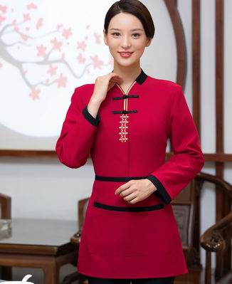pre-oder** เสื้อพนักงานเสริฟ พนักงานโรงแรม พนักงานรีสอร์ท (สินค้าไม่รวมกางเกง) ***สินค้าไม่สามารถเปลี่ยนสีและรูปแบบได้คะ สีตามภาพ ไซร์ L XL 2XL 3XL 4XL 