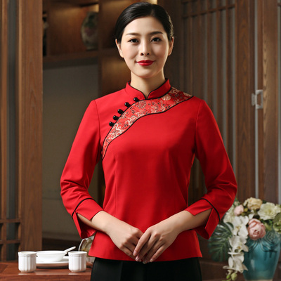 pre-oder** เสื้อพนักงานเสริฟ พนักงานโรงแรม พนักงานรีสอร์ท (สินค้าไม่รวมกางเกง) ***สินค้าไม่สามารถเปลี่ยนสีและรูปแบบได้คะ สีตามภาพ ไซร์ L XL 2XL 3XL 4XL 