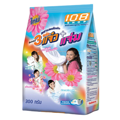 ผงซักฟอก 108 Shop /จิ๋วแจ๋ว/300 กรัม/1กล่องบรรจุ 36 ถุง